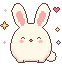 The bunny celebrating with sparkles